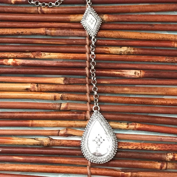 Chico's Reversible Drop Pendant Silver & Gold Tone Necklace - Picture 5 of 9